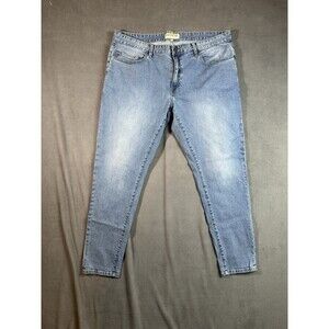 Dapper Boi Slim Fit Jeans Size 40x30 Blue Denim Faded Wash